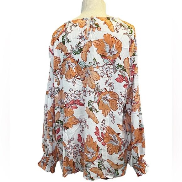 Beautiful far Eastern inspired print blouse. NWOT size extra large.. - Picture 3 of 9